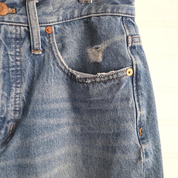 Madewell Jeans Womens Size 27 Classic Straight High Rise Crop Distressed - Picture 6 of 12